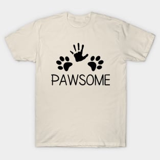 COOL PAWSOME PAW PRINT HAND DESIGN DOG CAT PET LOVERS T-Shirt